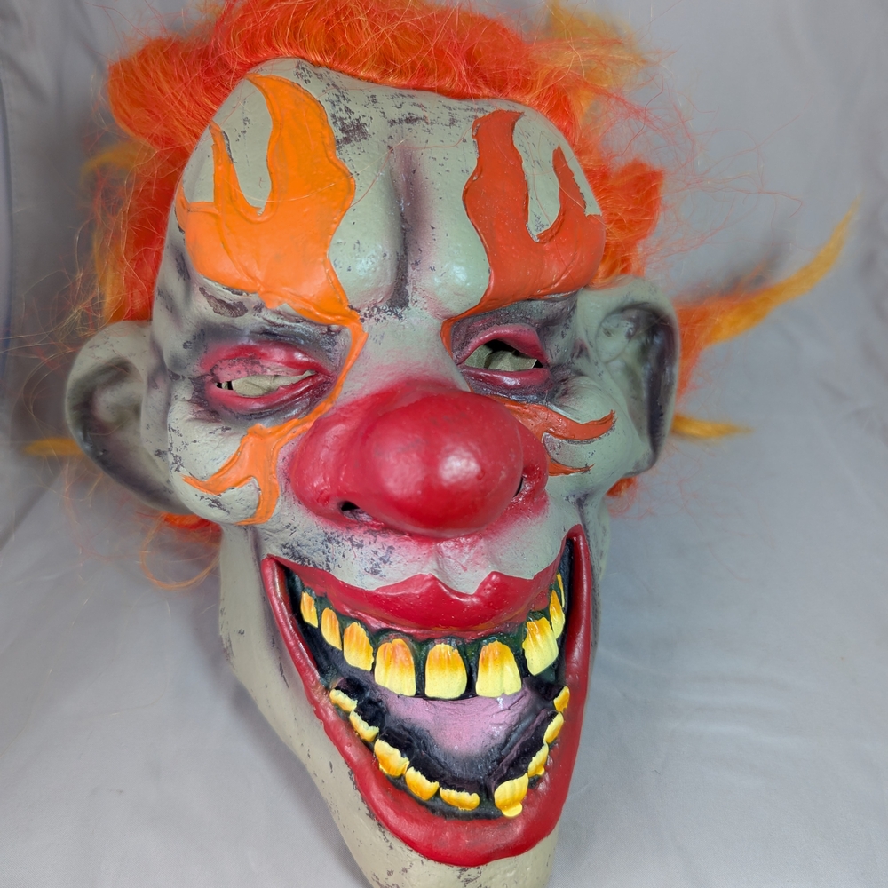Creepy Clown Mask with Orange Hair With Toile Skirt - Picture 5 of 15